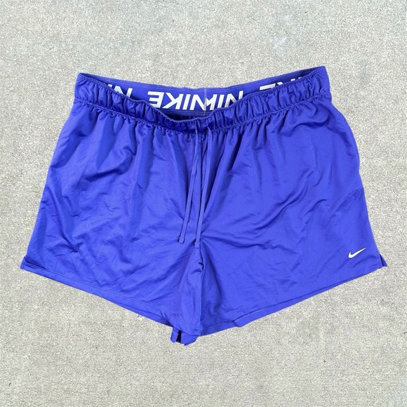 Nike Dri-Fit Running Shorts Women's 1X Plus Size Purple Activewear - Picture 1 of 6